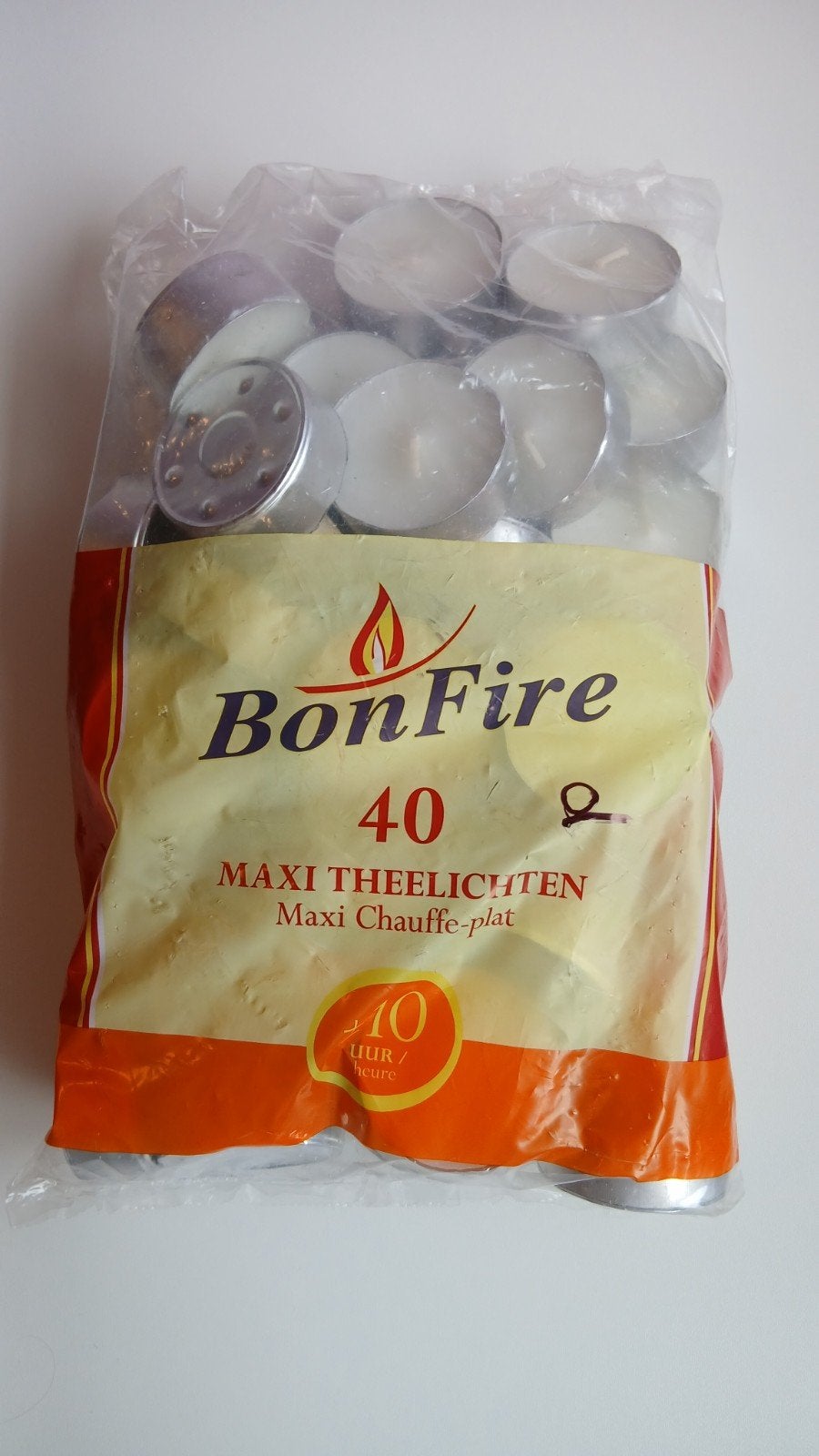 NIEUW BonFire Maxi Theelichten - 40 stuks, Huis en Inrichting, Woonaccessoires | Kandelaars en Kaarsen, Overige materialen, Wit