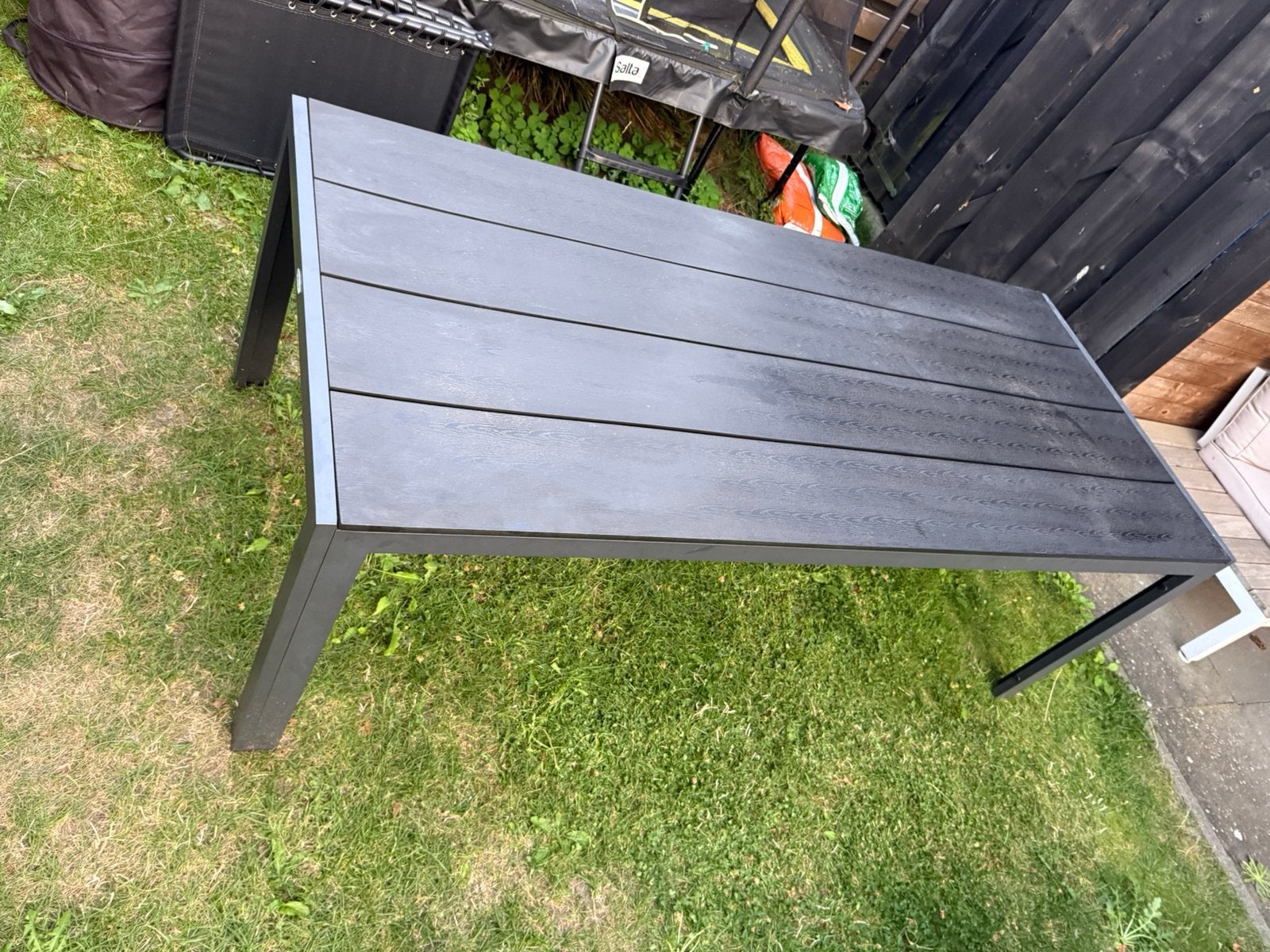 Tuintafel MADERUP B90xL205 zwart, Ophalen, Gebruikt, Rechthoekig, Kunststof