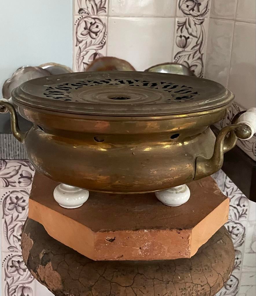 Koperen rechaud rond 1900, Ophalen of Verzenden