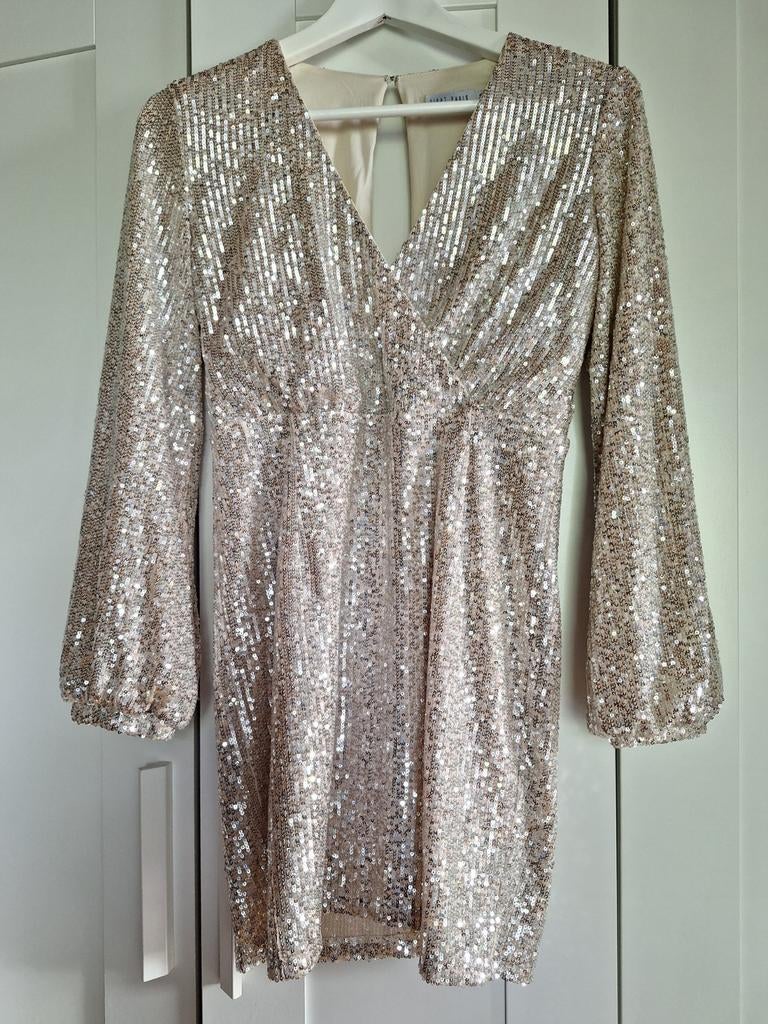 Nieuw glitter jurkje maat S, Kleding | Dames, Ophalen of Verzenden, Nieuw, Maat 38/40 (M), Zwart