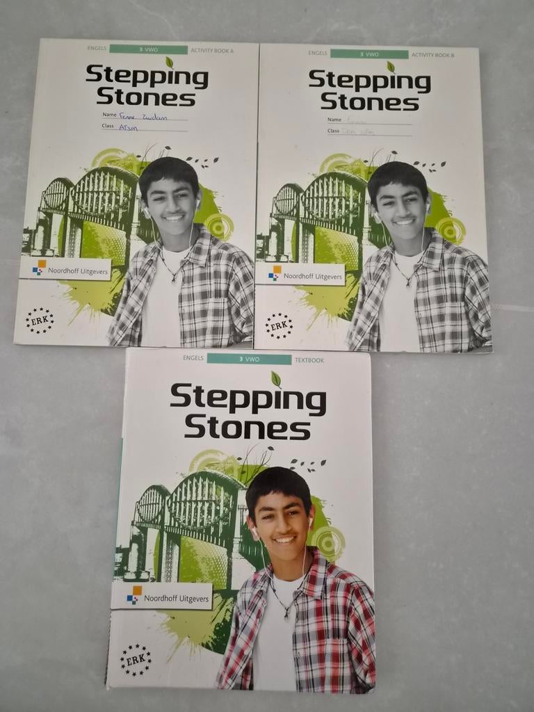 Stepping Stones tekstboek en 2 werkboeken -3VWO, Ophalen, Zo goed als nieuw, Overige niveaus, Nederlands