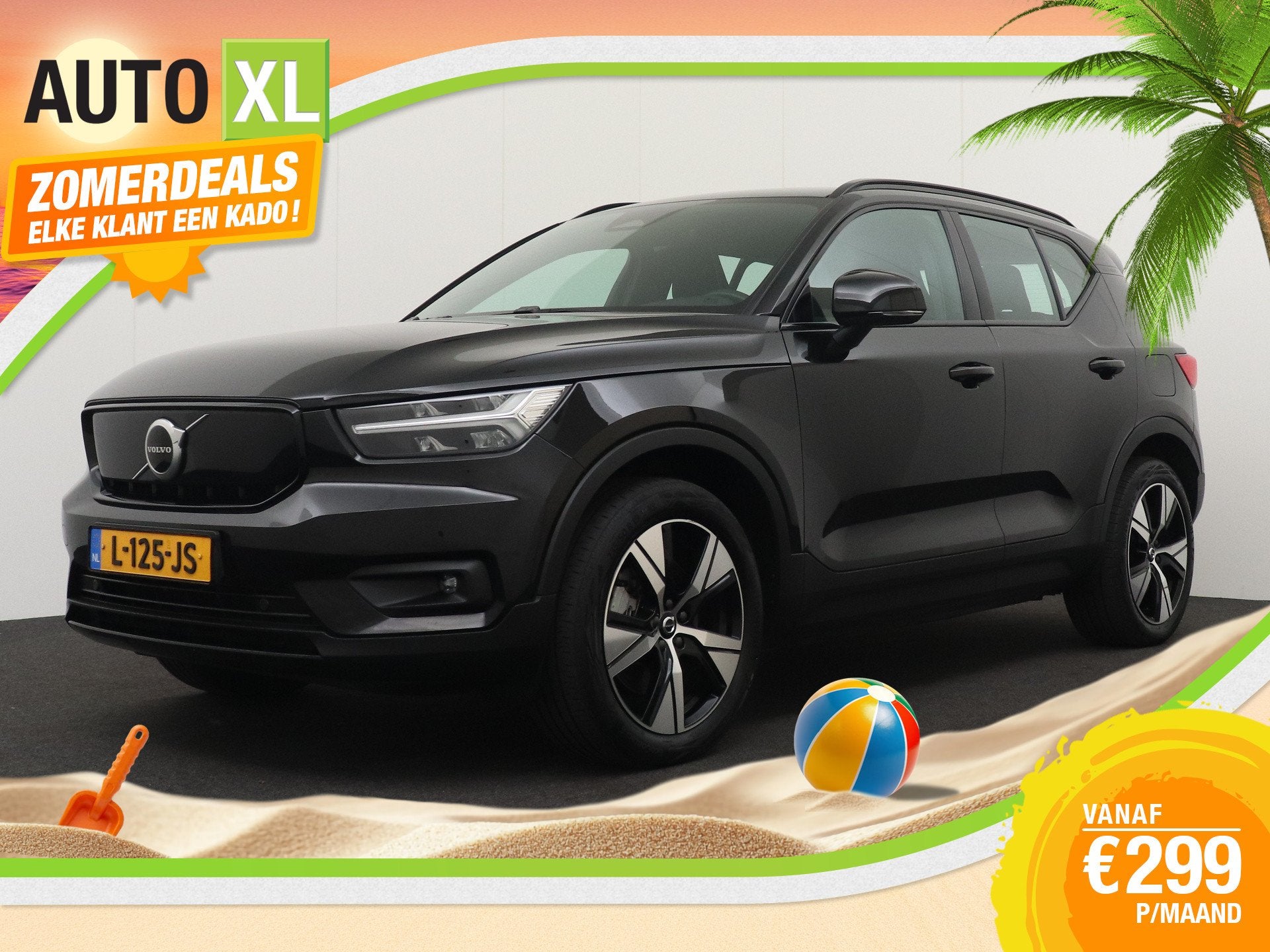 Volvo XC40 Recharge P8 408 PK AWD R-Design Camera Dodehoek A, Auto's, Volvo, Dealer onderhouden, Gebruikt, Zwart, 417 km