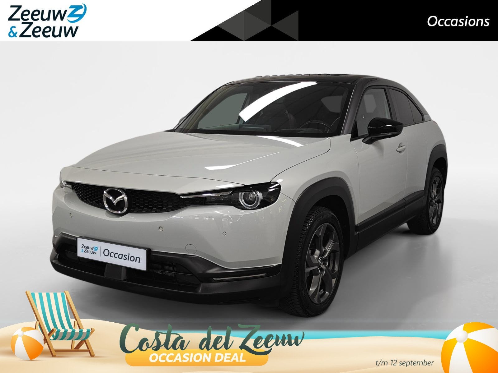 Mazda MX-30 e-SkyActiv 145 Luxury 36 kWh AUTOMAAT NAVI ADAPT, Auto's, Mazda, Stof, Gebruikt, Wit, MX-30