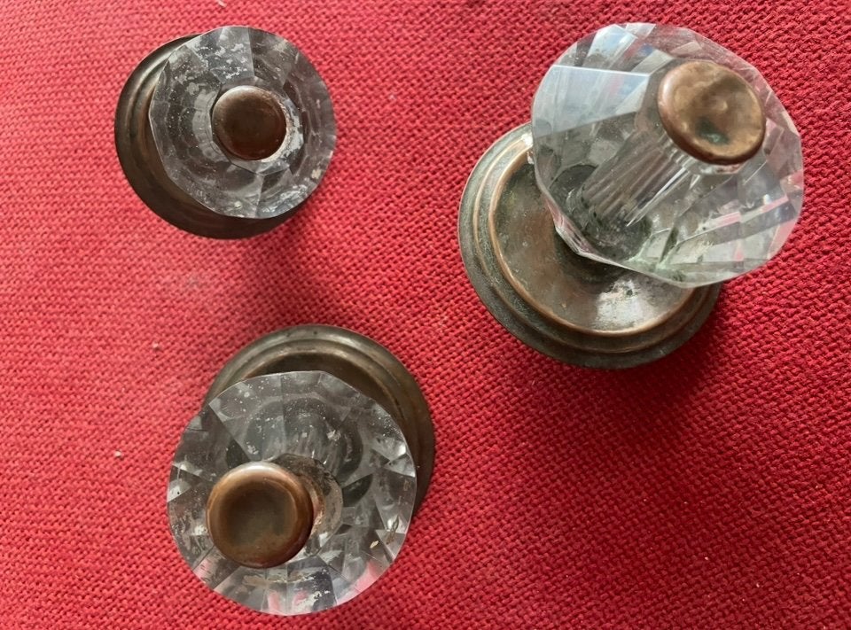 Glazen kast knoppen 40&50mm, Antiek en Kunst, Ophalen of Verzenden
