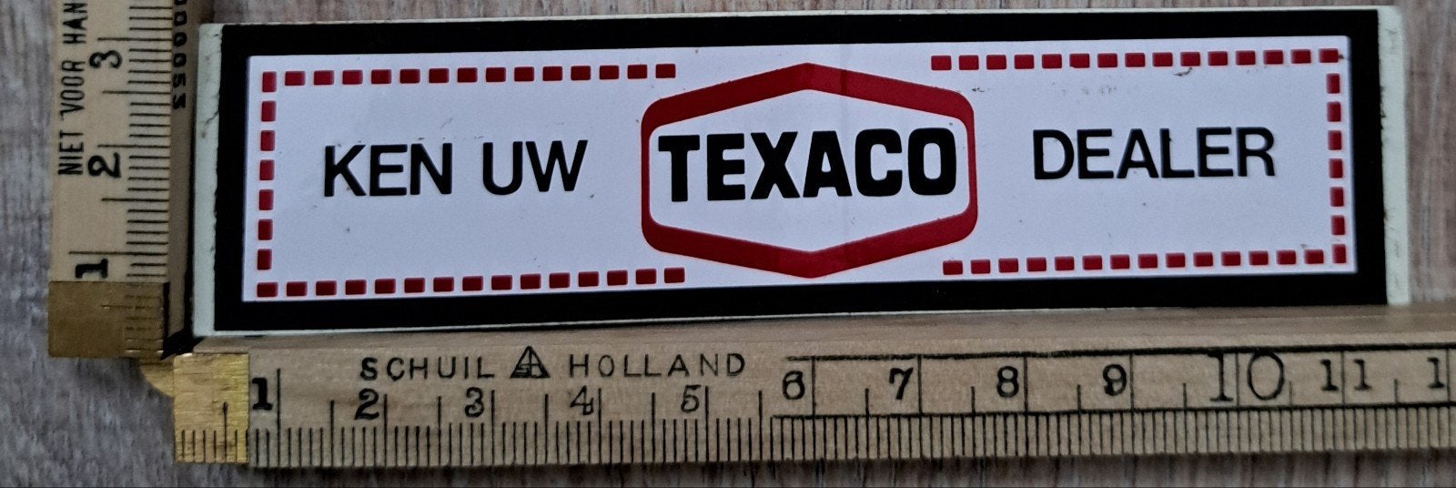 Vintage sticker Ken uw Texaco dealer benzinestation merk, Ophalen of Verzenden, Zo goed als nieuw, Overige typen