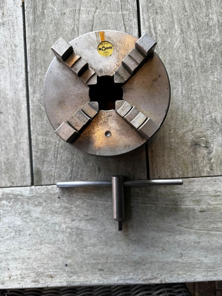 Röhm 160mm 4 klauwplaat Emco Maximat V10-P Draaibank, Ophalen of Verzenden