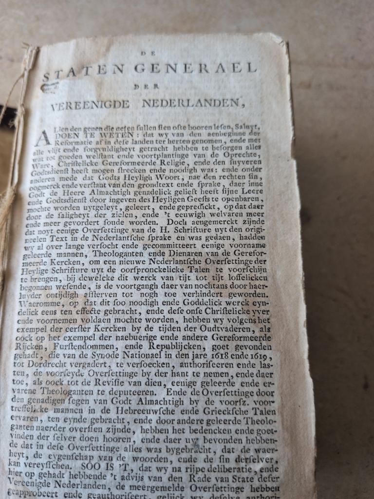 Statenbijbel uit 18e eeuw ? - Zeldzaam en Historisch, Ophalen of Verzenden, Staten-Generaal