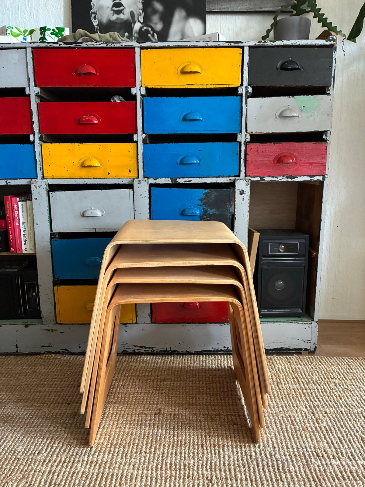Set van 4 IKEA Benjamin krukken - Hout, Ophalen of Verzenden, Gebruikt, Hout
