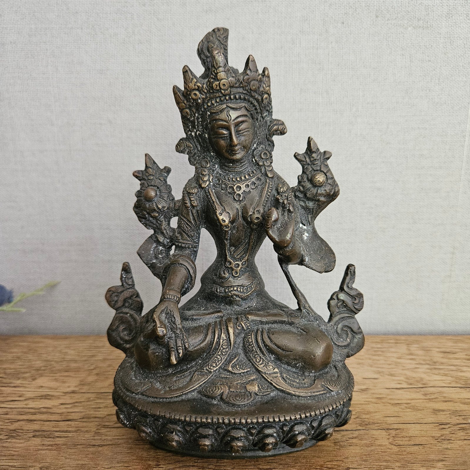 Bronzen beeld van Tara, 17x11cm, 864 gram, Ophalen of Verzenden