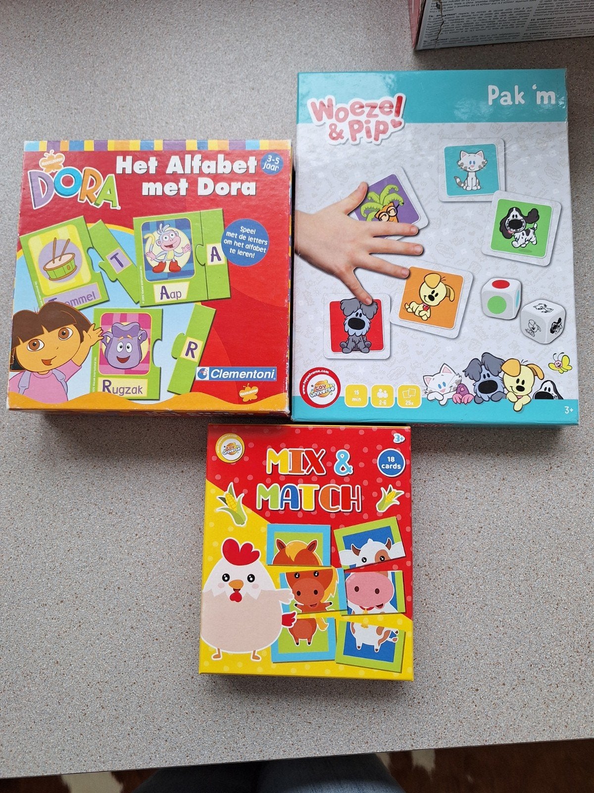 Dora, Woezel & Pip, Mix & Match spellen/puzzels, Ophalen of Verzenden, Gebruikt, Overige typen