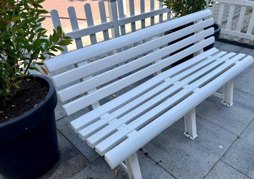 Tuinbankje kunststof wit, Ophalen, Zo goed als nieuw, Kunststof