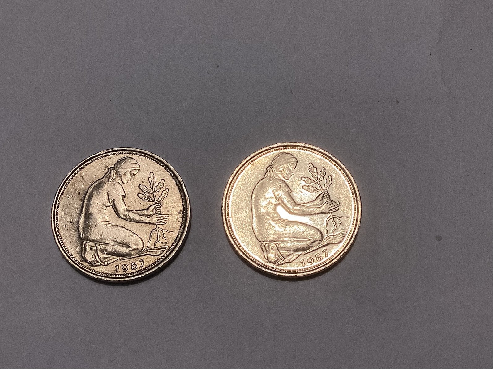 Duitsland 50 pfennig 1987 (  f ) zeldzaam, Postzegels en Munten, Munten | Europa | Euromunten, Ophalen of Verzenden, Duitsland