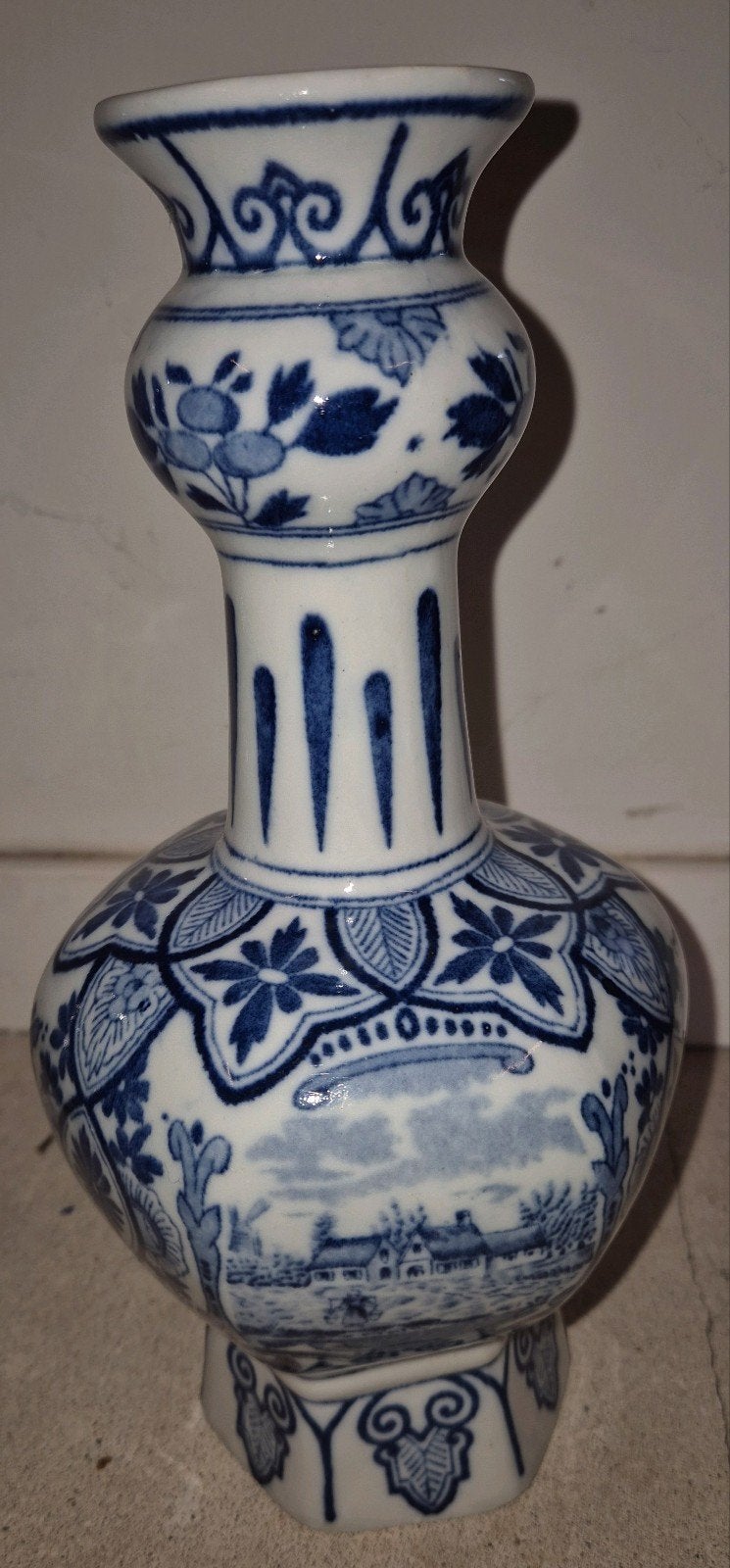 Antieke Delfts Blauwe Vaas - Handgeschilderd, Ophalen of Verzenden