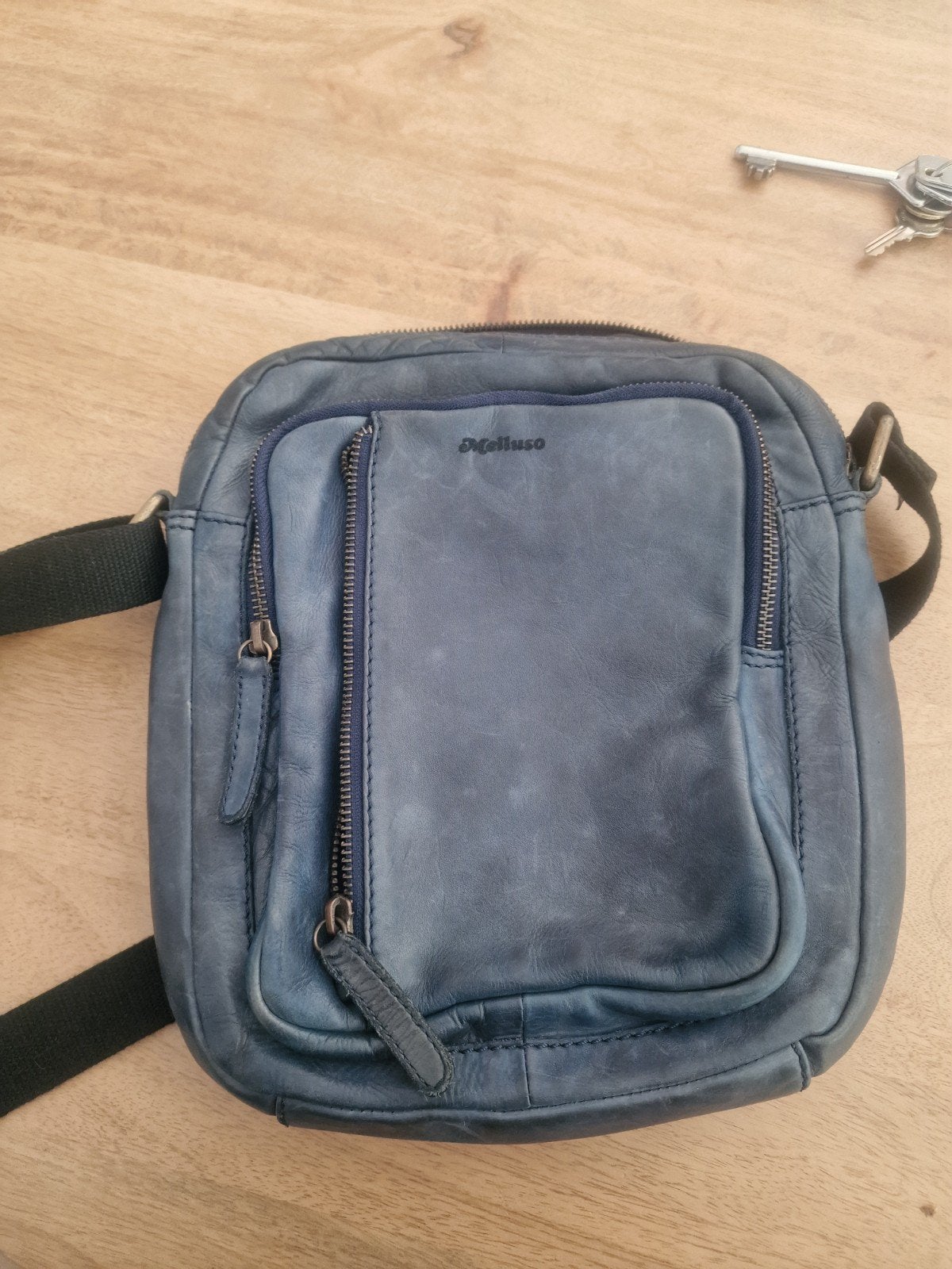 Melluso Blauwe Denim Schoudertas - Origineel Merk, Ophalen of Verzenden, Gebruikt, Blauw, Overige merken