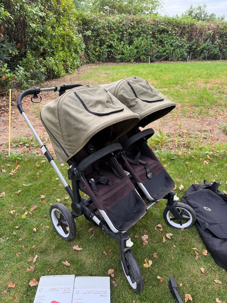 Bugaboo Donkey tweeling/duo kinderwagen met veel accessoires, Ophalen, Gebruikt, Bugaboo, Duowagen