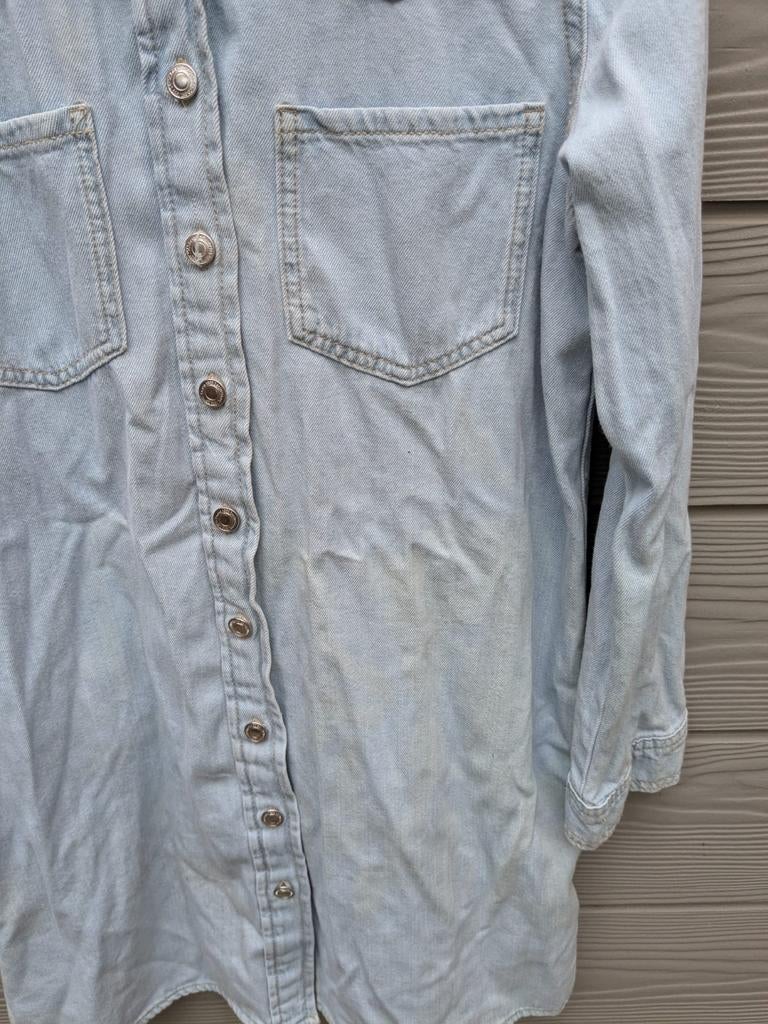 Lichtblauwe denim jurk/blouse - Nooit gedragen, Blauw, Maat 42/44 (L), Nieuw, Ophalen of Verzenden