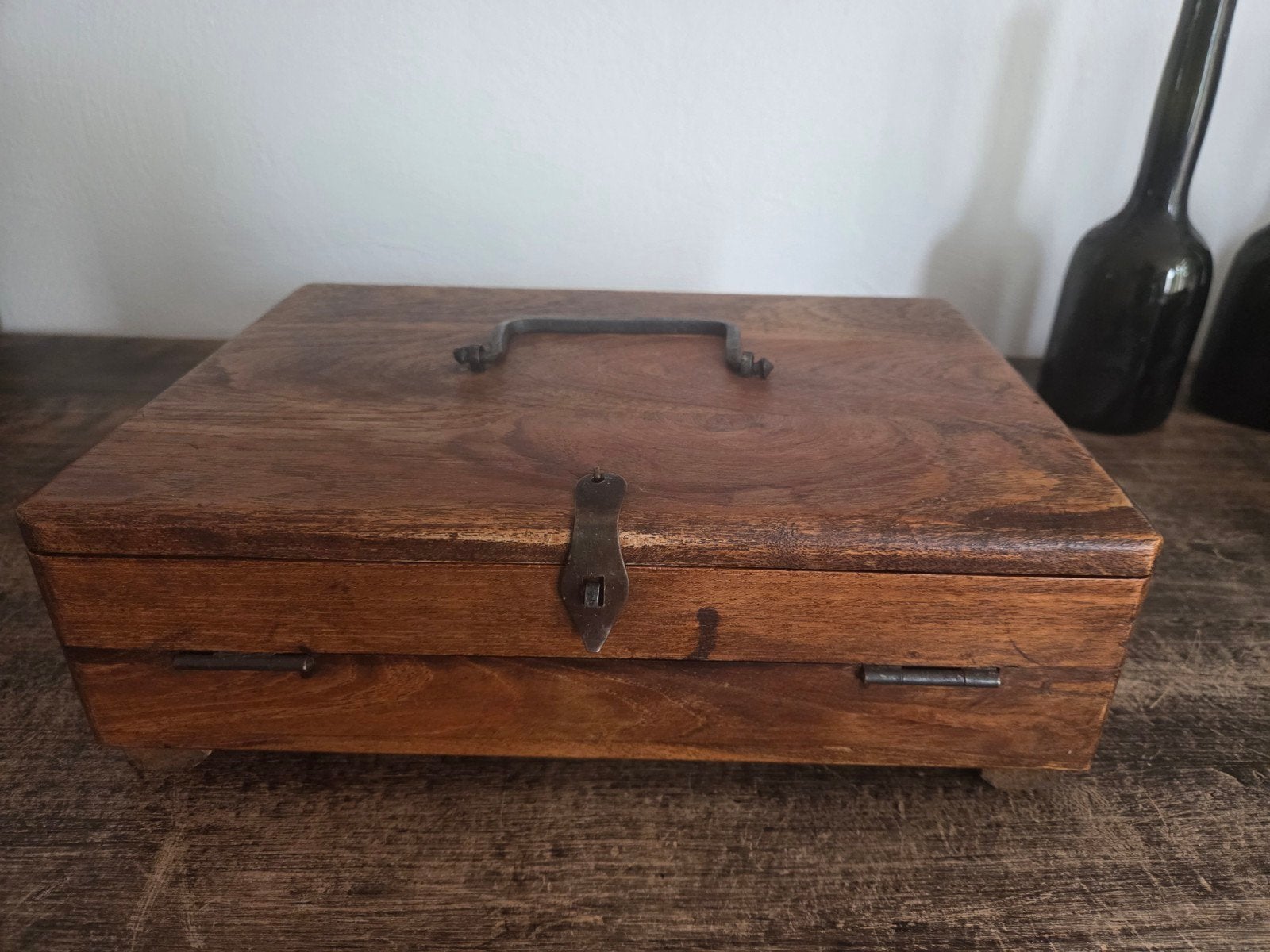 Antieke Engelse Lessenaar - Draagbaar Houten Schrijfdoos, Antiek en Kunst, Ophalen of Verzenden