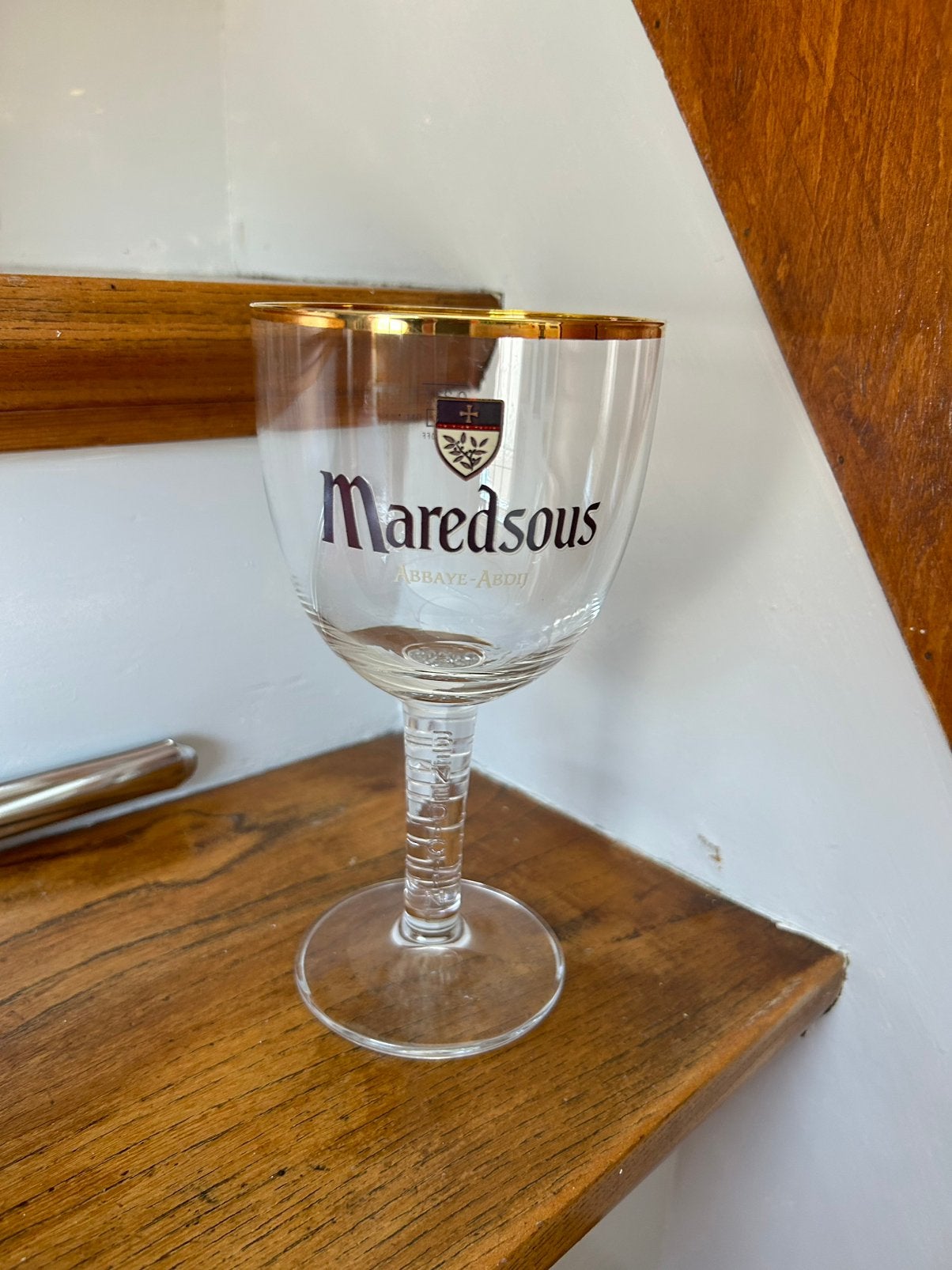Maredsous abdij bierglas 0,33L, Ophalen of Verzenden, Zo goed als nieuw, Glas of Glazen, Overige merken