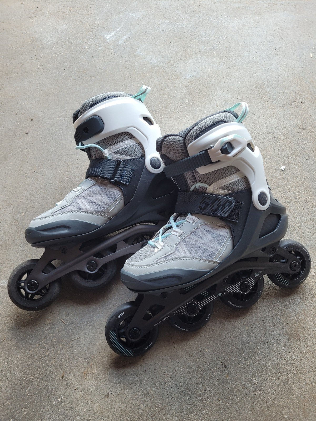 Decathlon Oxelo Fitness-skates Fit500 maat 39 + bescherming, Ophalen of Verzenden, Zo goed als nieuw, Zilver, Overige materialen