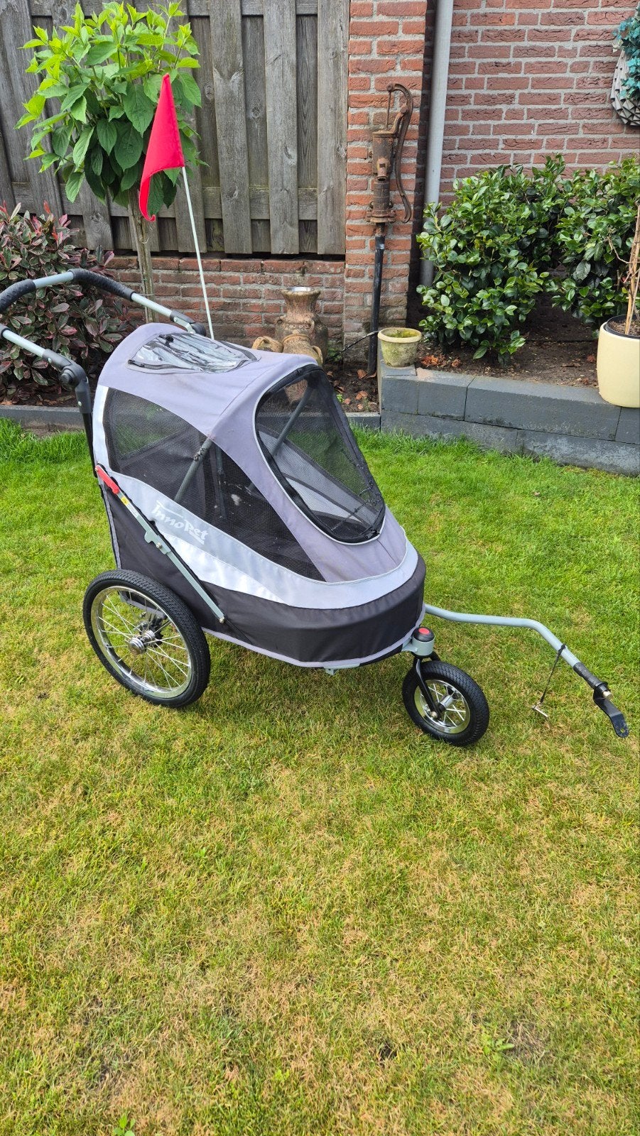 InnoPet Sporty Dog Trailer Deluxe Hondenfietskar, Ophalen, Gebruikt, Opvouwbaar, 20 tot 40 kg