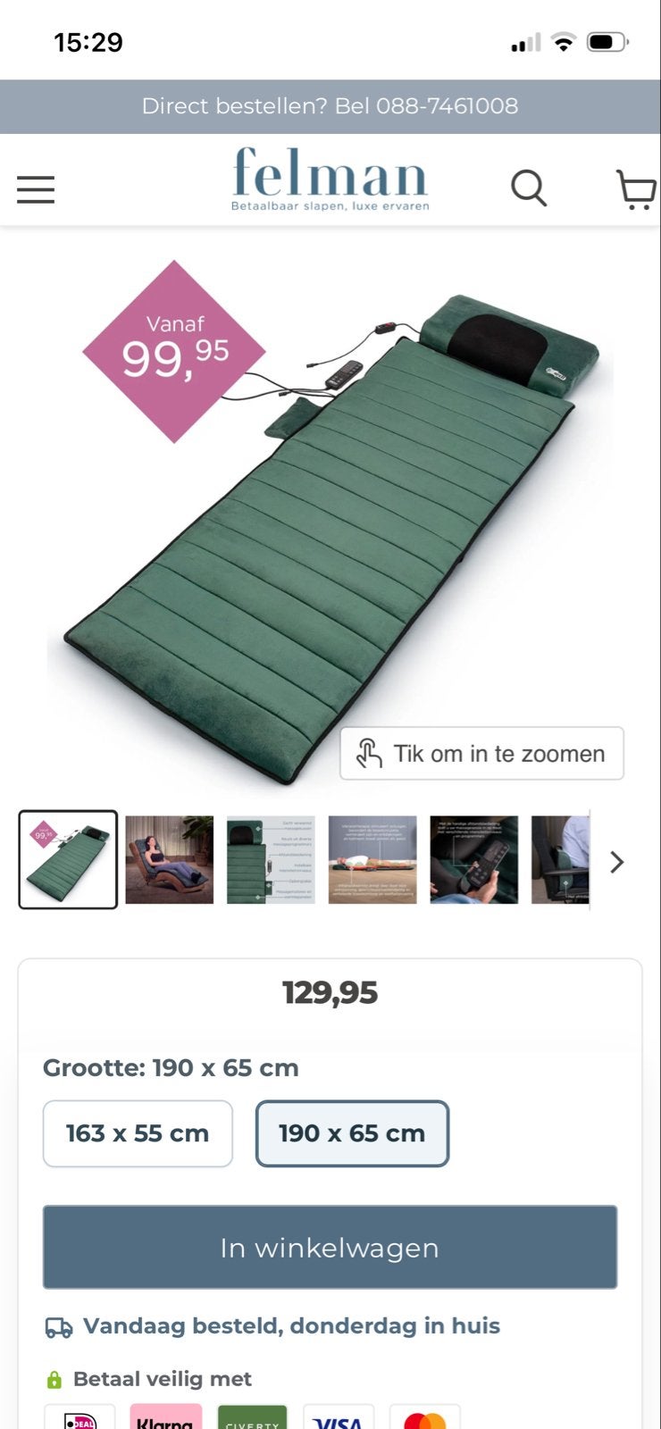 eZwell Massagematras Elektrisch met Afstandsbediening, zgan, Sport en Fitness, Massageproducten, Ophalen, Zo goed als nieuw, Massagestoel of Kussen