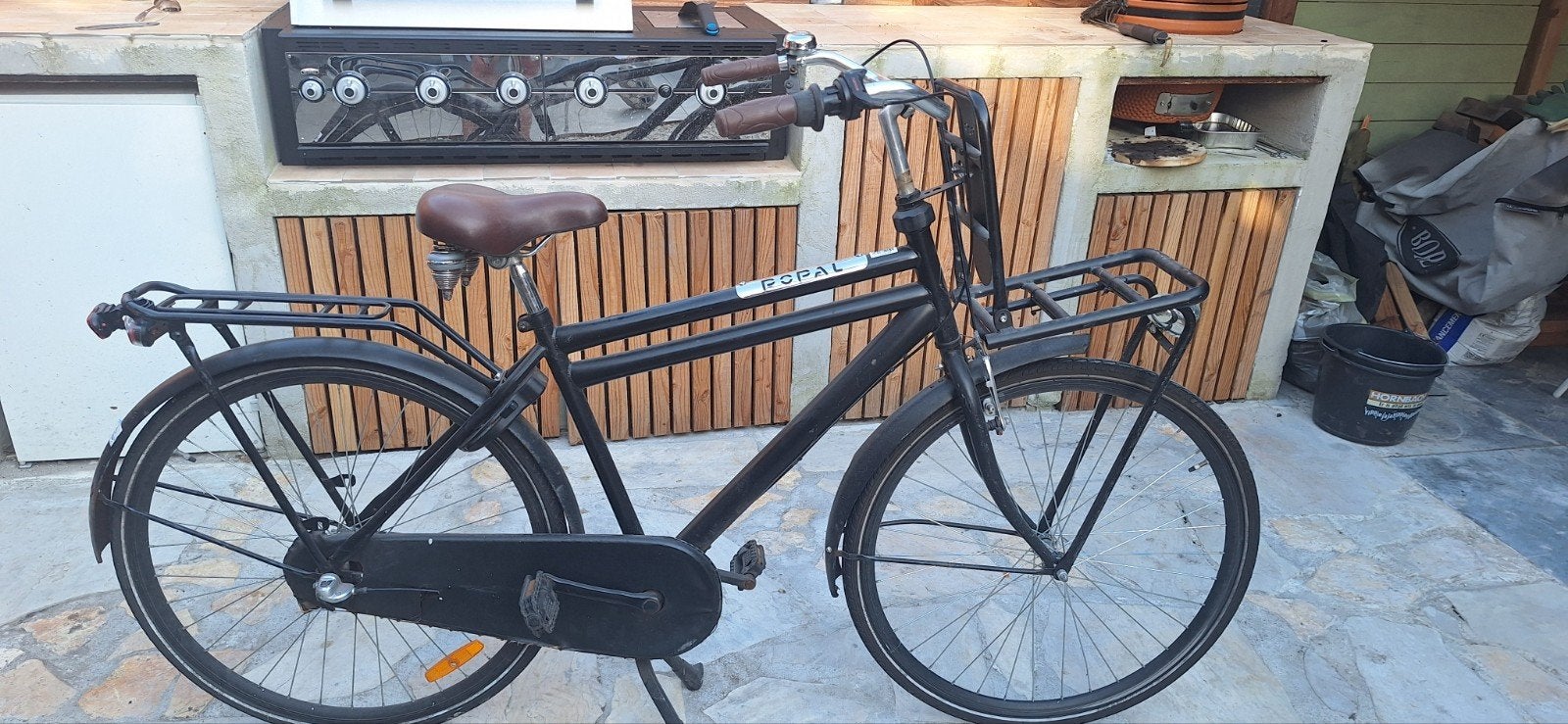 Popal herenfiets 28inch mat zwart, Ophalen, Gebruikt, Versnellingen