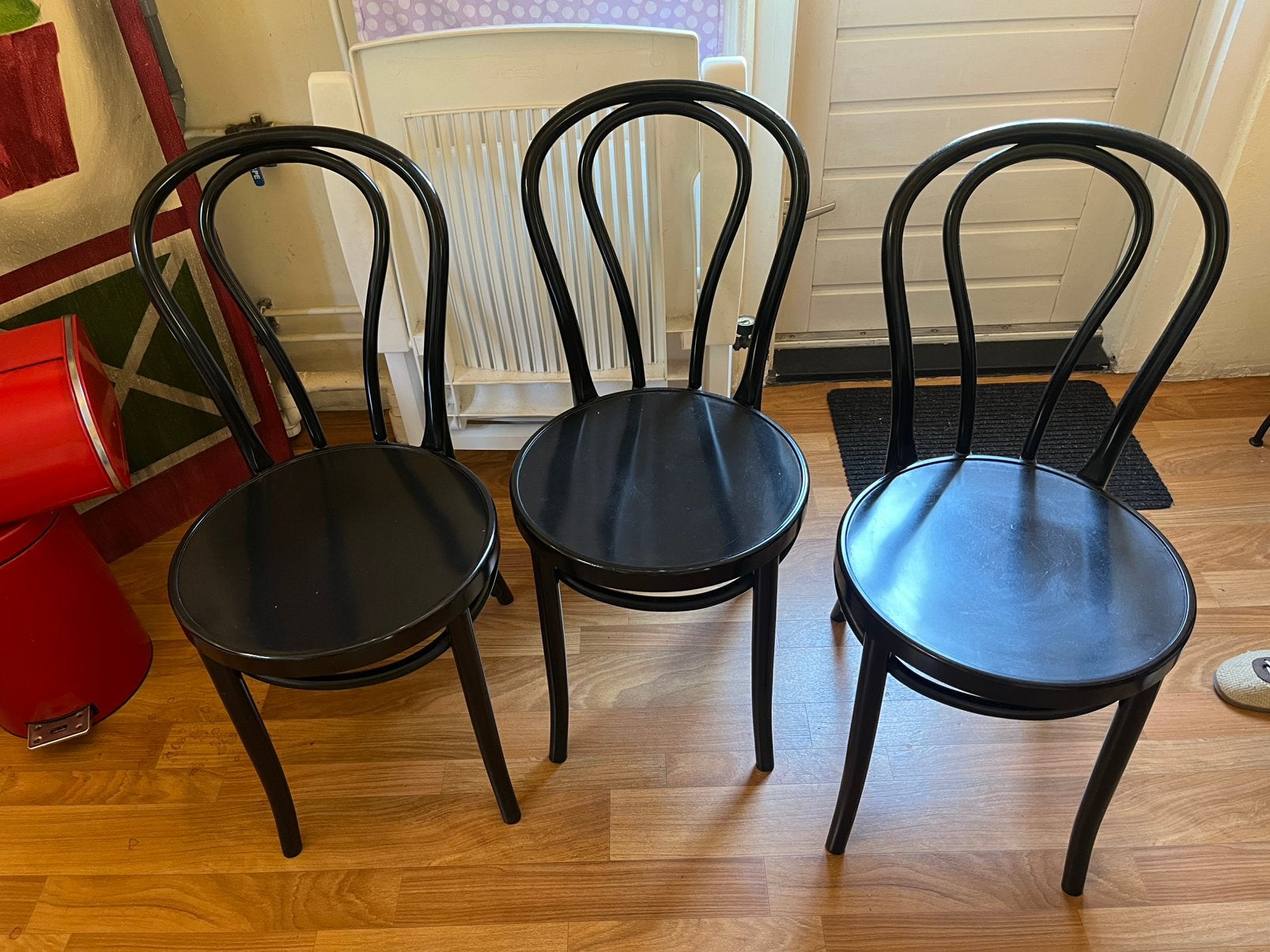 Ikea ÖGLA zwarte eetkamerstoel 3 stuks, Ophalen, Zo goed als nieuw, Zwart, Eén