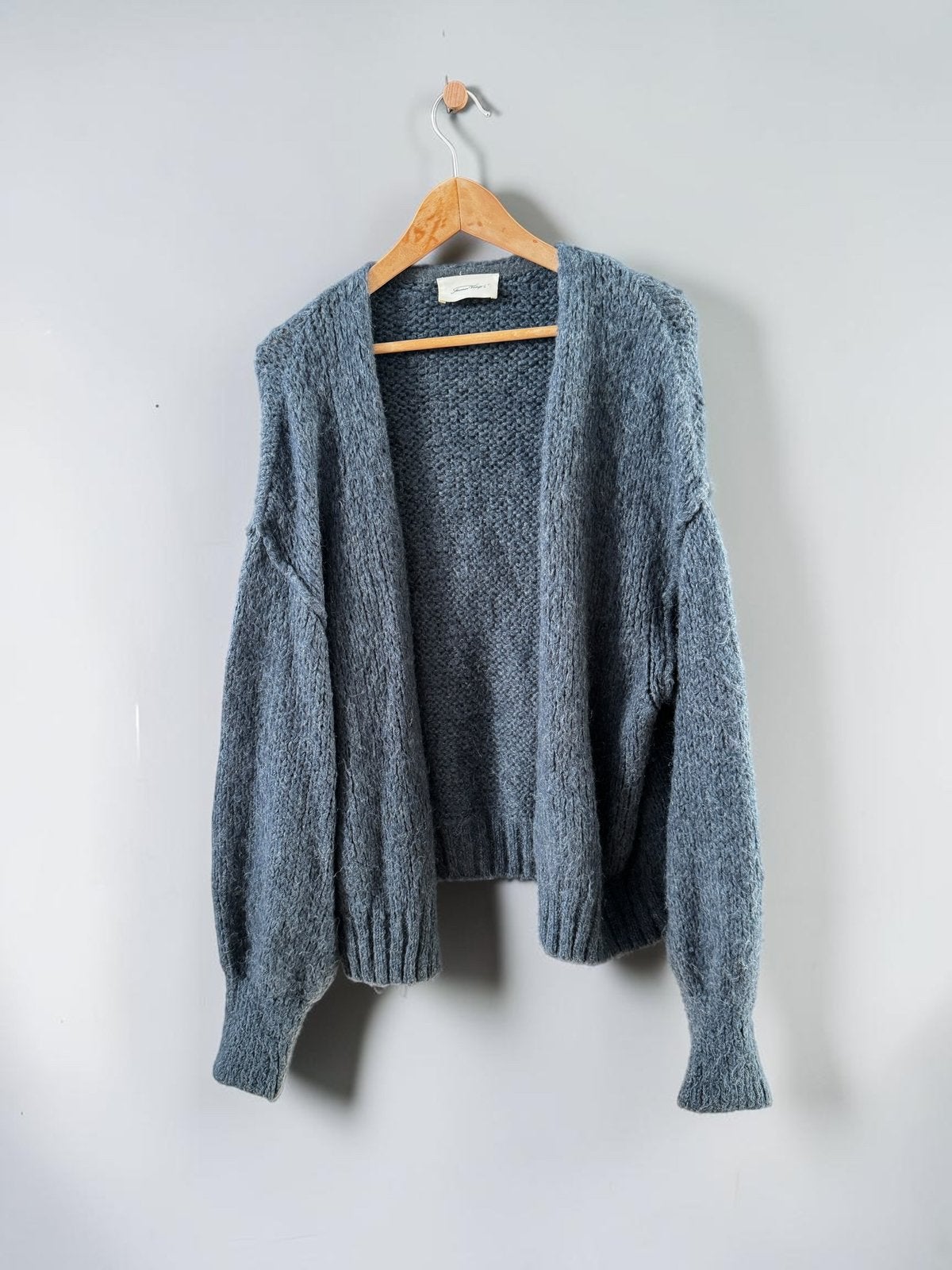 American Vintage chunky knit blauw grijs oversized M L, Ophalen of Verzenden, Zo goed als nieuw, Maat 38/40 (M), Blauw