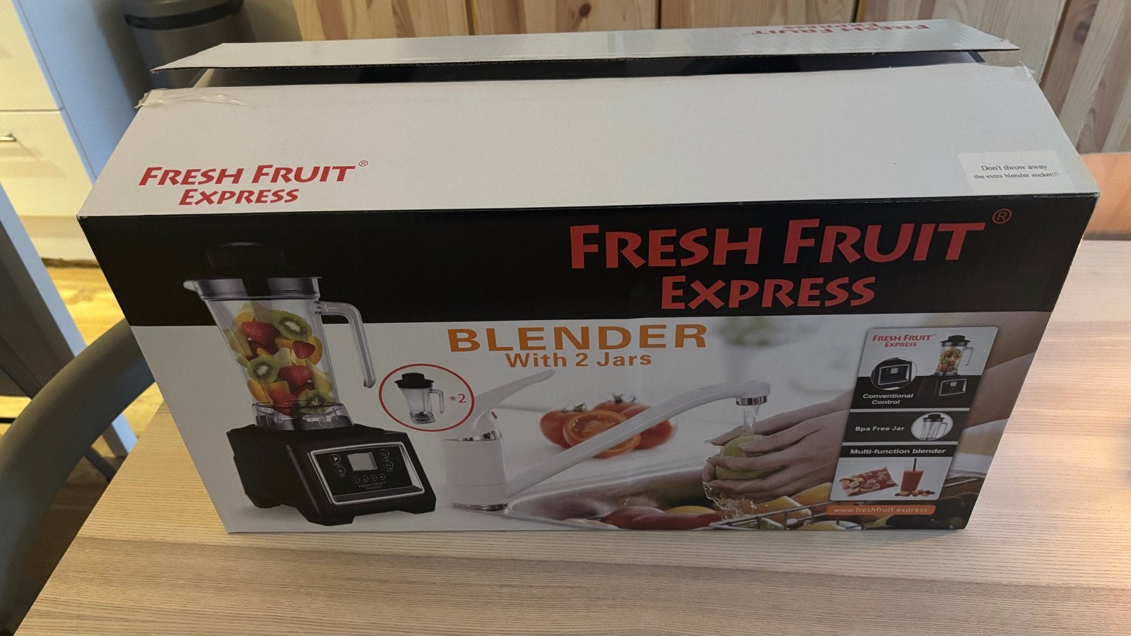 Fresh Fruit Express Blender met 2 Bekers - Nieuw in Doos, Witgoed en Apparatuur, Ophalen of Verzenden, Nieuw, Blender