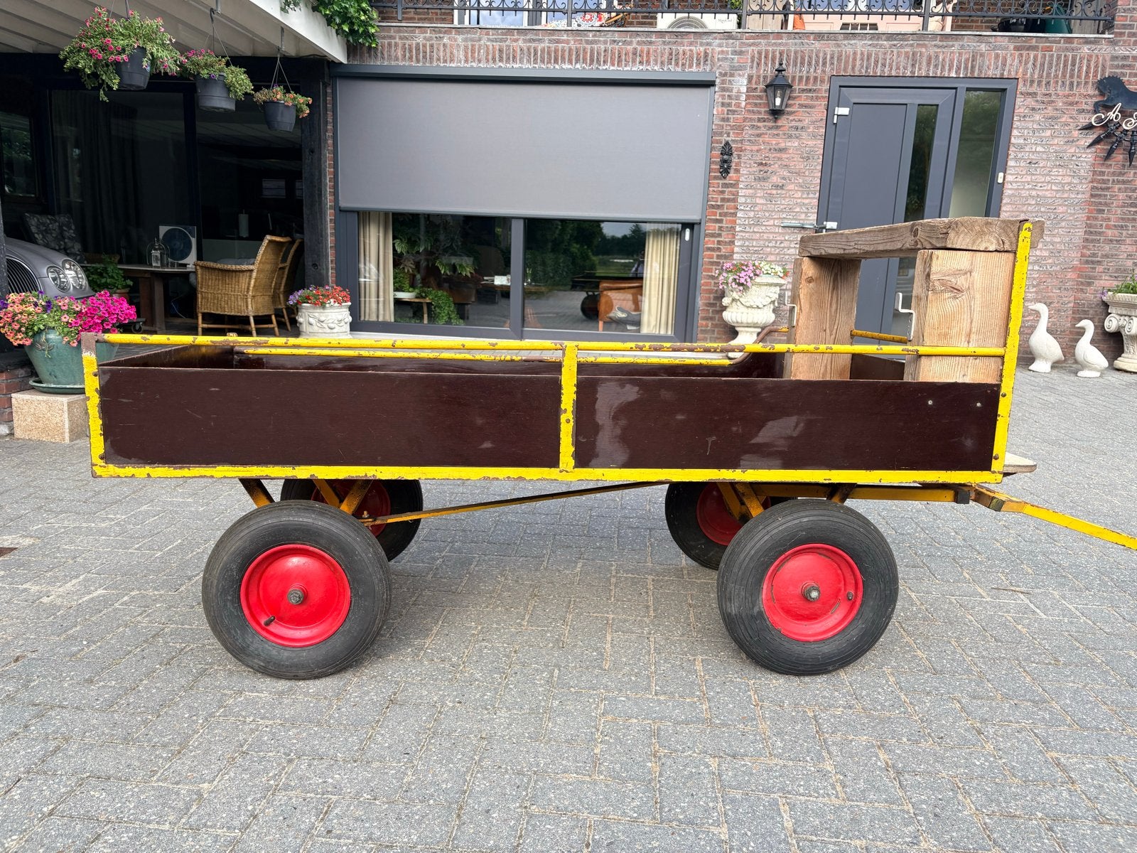 Stevige handkar/aanhanger met 4 wielen, Ophalen, Gebruikt