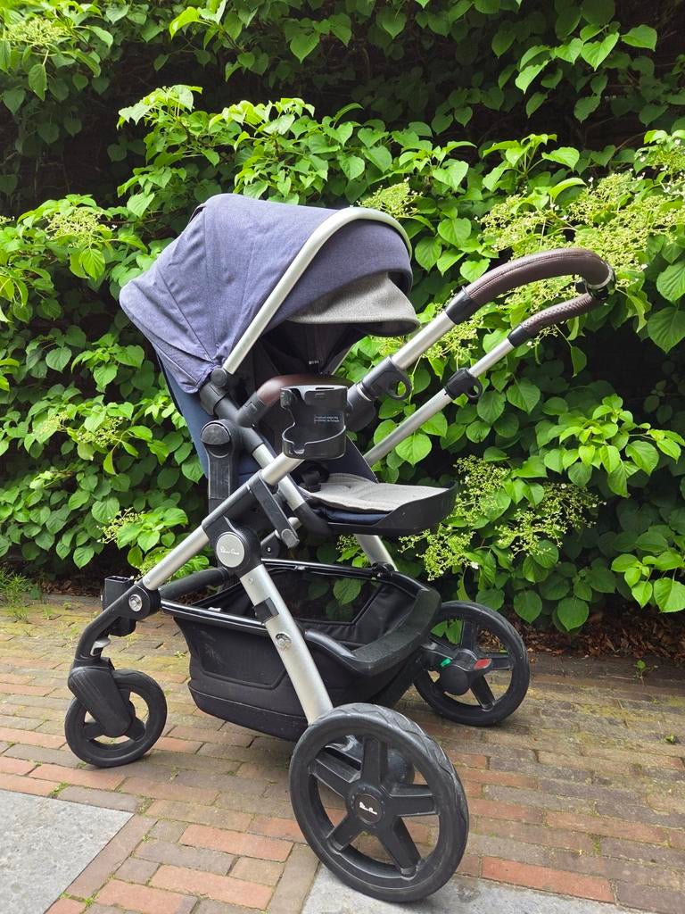 Silver Cross Wave duo kinderwagen met reiswieg en zitje, Zo goed als nieuw, Combiwagen, Verstelbare duwstang, Ophalen