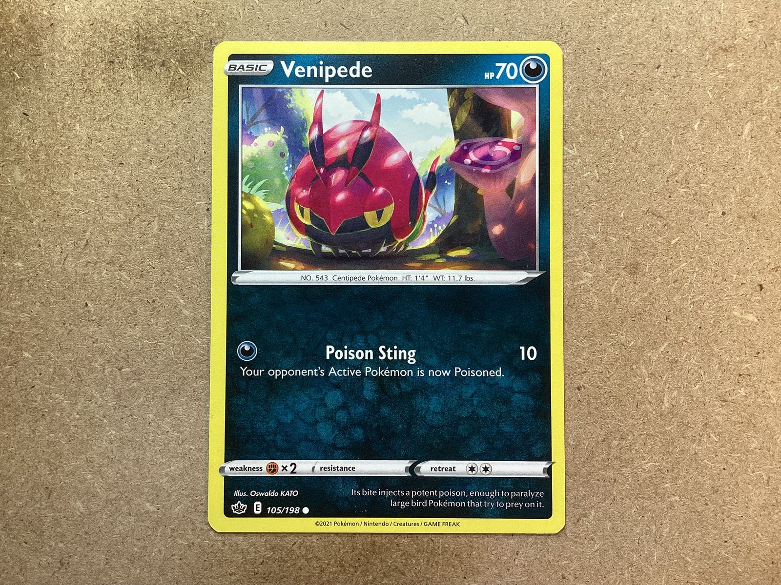 1x Venipede [CRE 105/198] (Near Mint), Ophalen of Verzenden, Zo goed als nieuw, Losse kaart