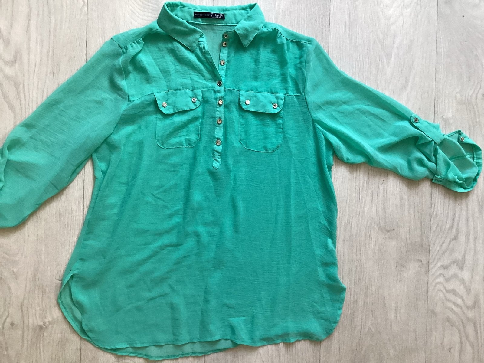 Turquoise blouse maat 42 van Atmosphere, Atmosphere, Maat 42/44 (L), Ophalen of Verzenden, Zo goed als nieuw