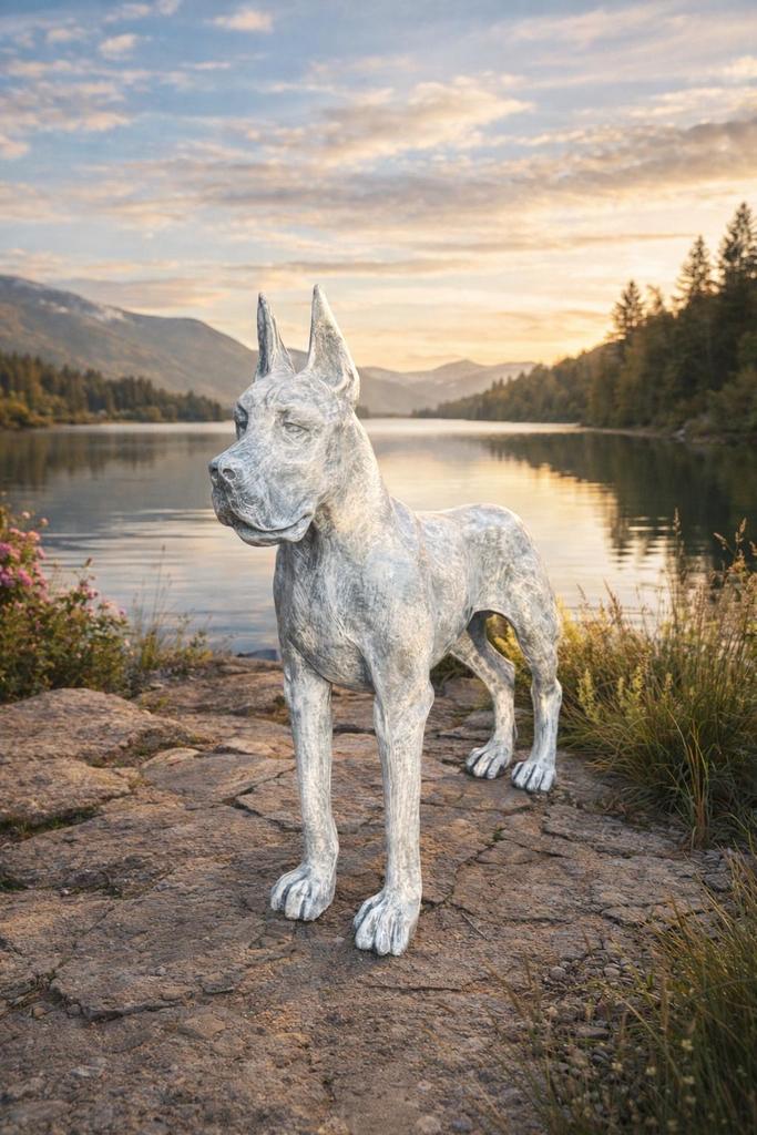 Exclusieve Doberman Sculptuur - 110 cm Eyecatcher, Antiek en Kunst, Ophalen, 1 meter - 2 meter, Overige materialen, Beeld