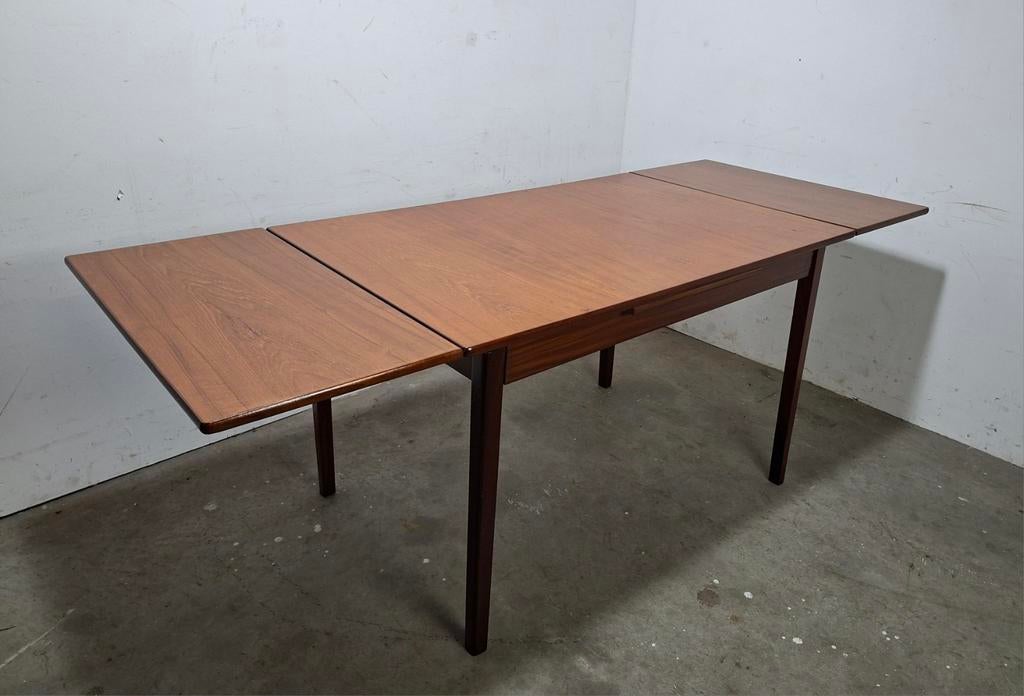 Vintage teak tafel uitschuiftafel, Ophalen, Huis en Inrichting