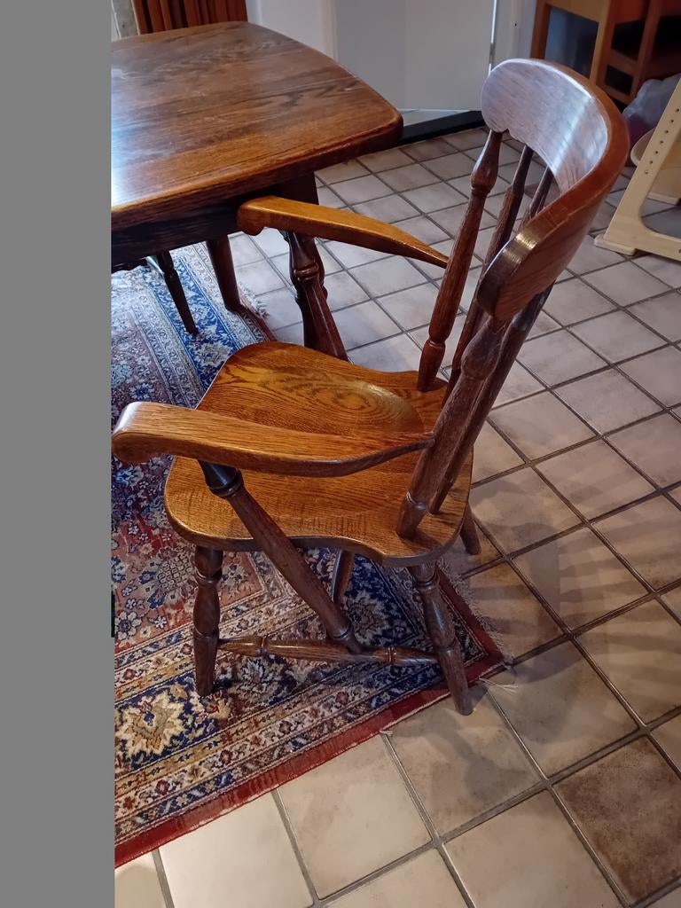 10 Oirschotse stoelen - Eikenhouten eetkamerstoelen, Ophalen, Gebruikt, Bruin, Landelijk, Klassiek