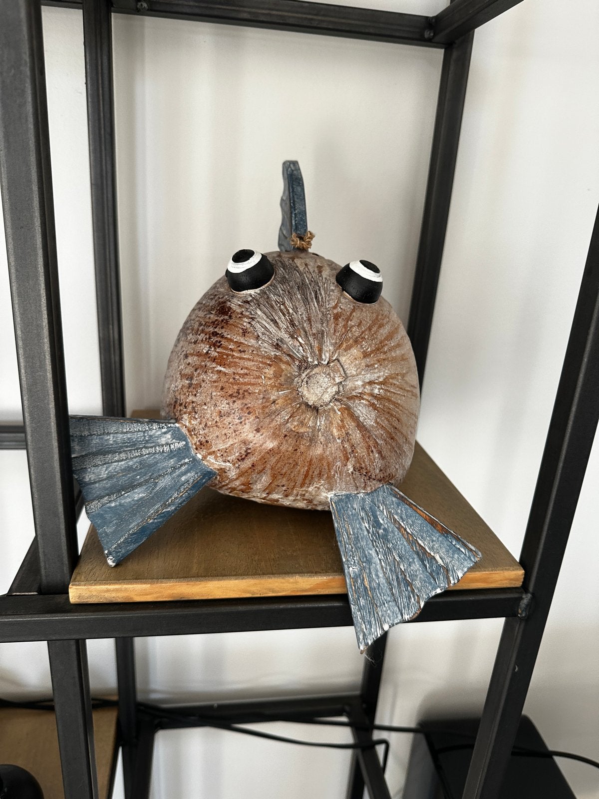 Decoratieve kokosnoot vis - ca. 30 cm, Ophalen of Verzenden, Gebruikt, Bruin, Natuurlijk materiaal