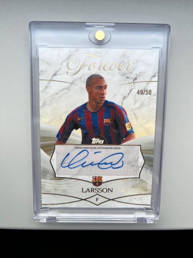 Barca Forever Larsson 49/50 autograaf, Verzamelen, Ophalen of Verzenden, Zo goed als nieuw, Buitenlandse clubs, Spelerskaart