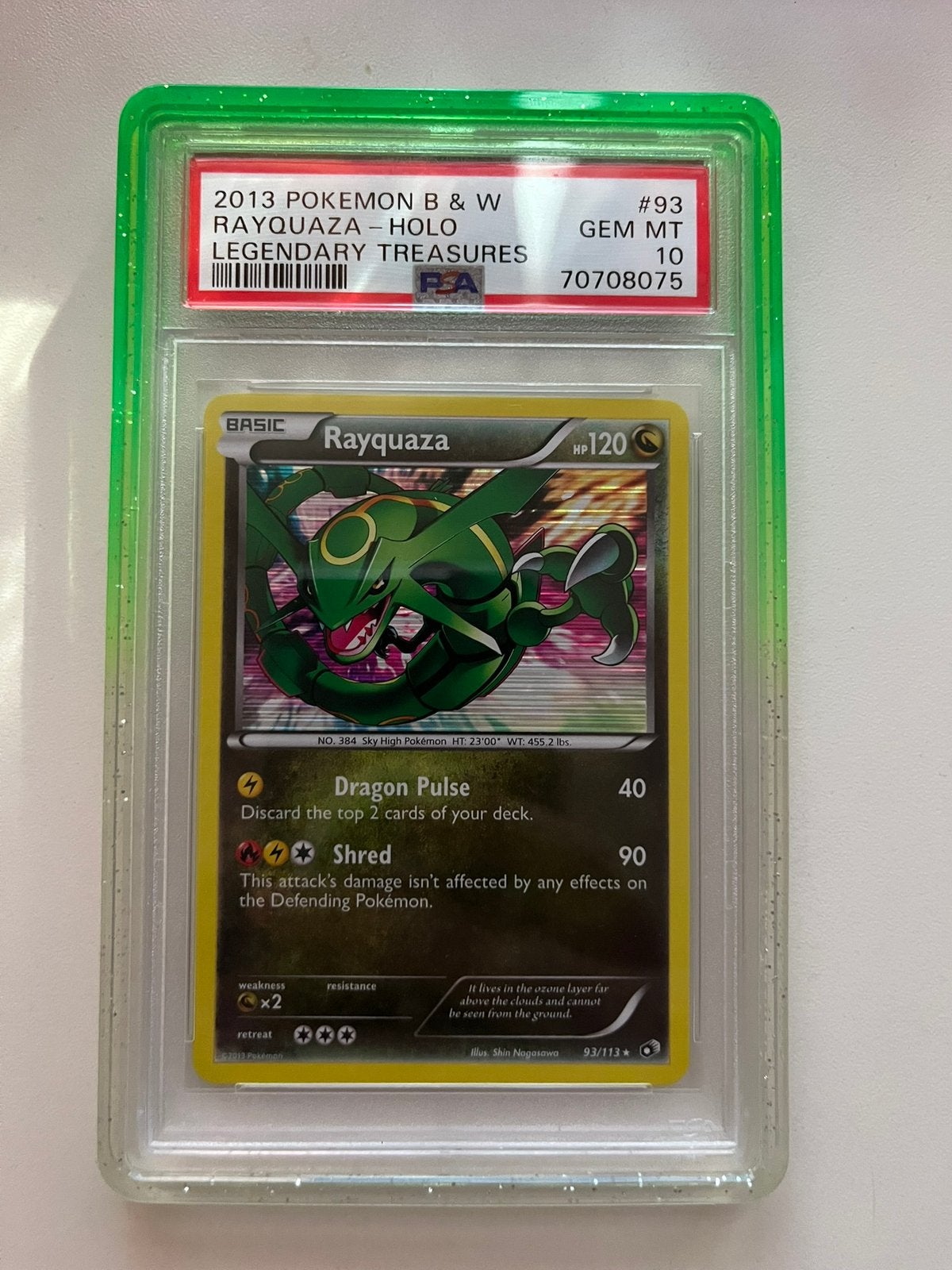 Rayquaza legendary treasures PSA 10 POP 31, Hobby en Vrije tijd, Verzamelkaartspellen | Pokémon, Ophalen, Zo goed als nieuw, Losse kaart