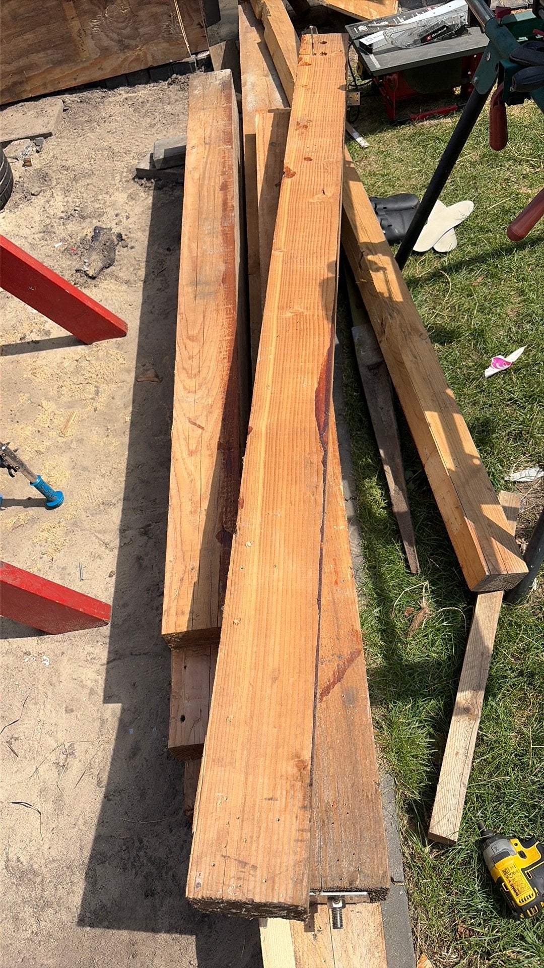 Fijngezaag hout paal en balk, Ophalen of Verzenden, Zo goed als nieuw