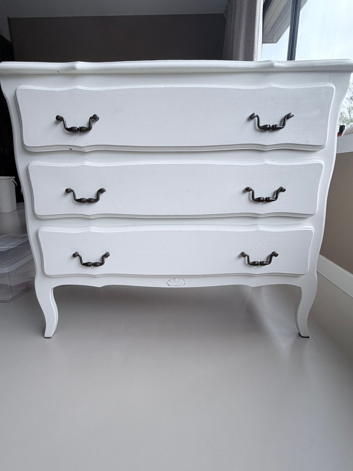 Franse brocant ladekastje/commode, Ophalen, Gebruikt, 50 tot 70 cm, 100 cm of meer