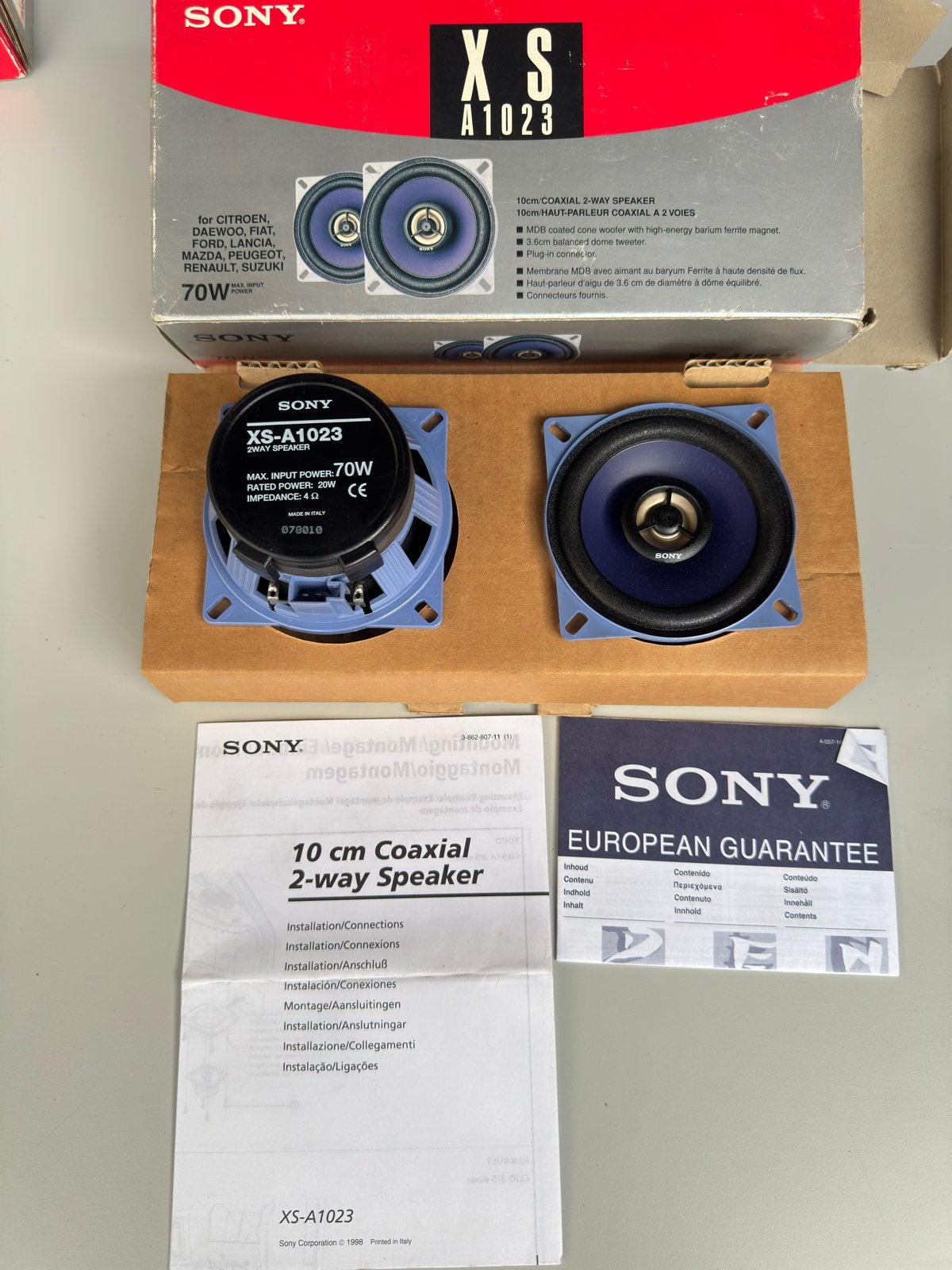 Sony XS-A1023 10cm Coaxiale 2-weg Speakers - Nieuw in doos, Ophalen of Verzenden, Nieuw