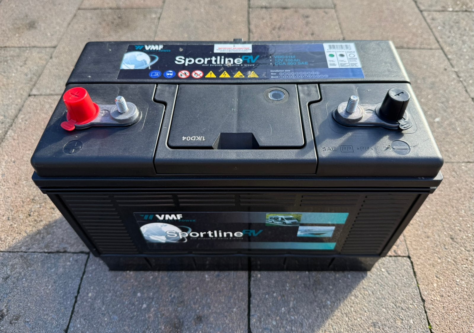 VMF Sportline SMF accu | VDC31M | 12V 105Ah, Gebruikt