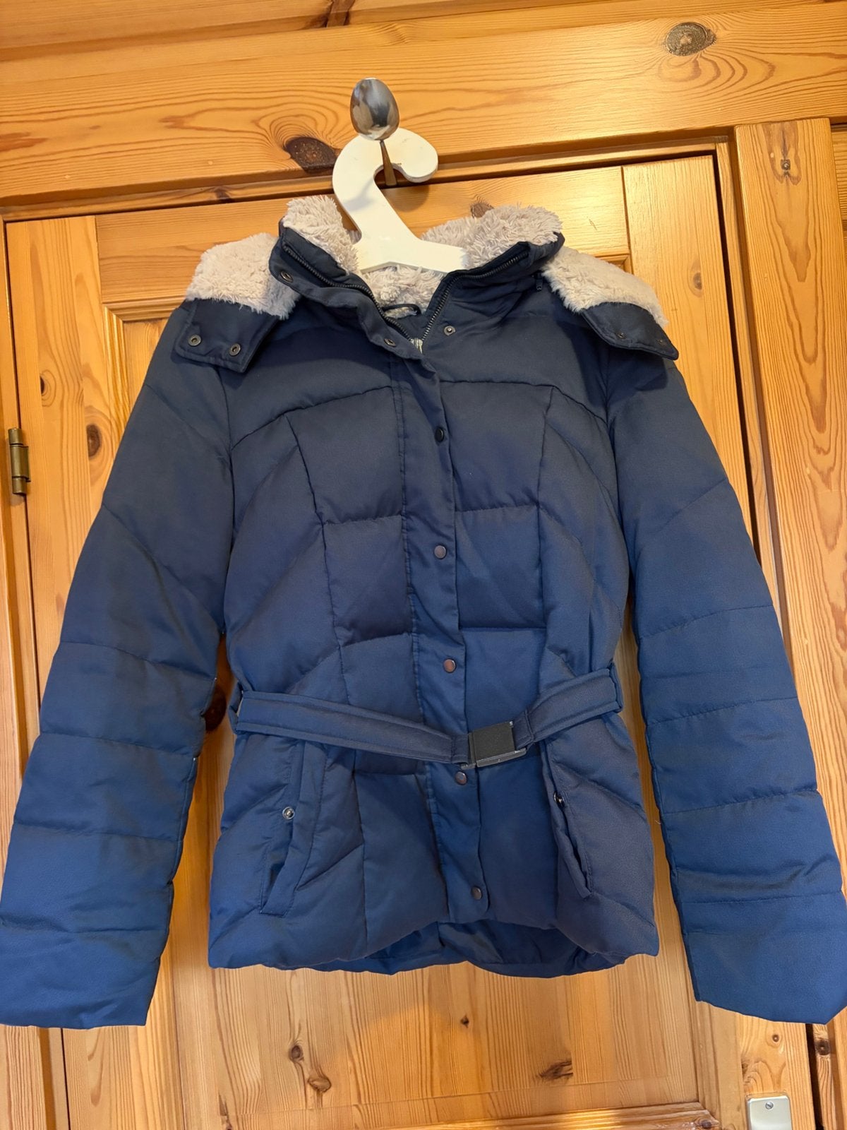Jas blauw rits EDC M cappuchon, Kleding | Dames, Jassen | Winter, Ophalen of Verzenden, Zo goed als nieuw, Maat 38/40 (M), Blauw