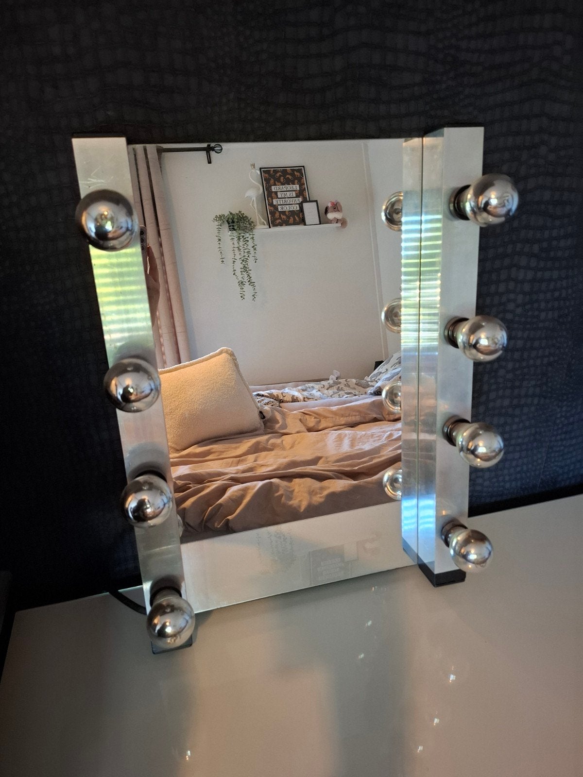 Make-up Hollywood spiegel met lang snoer, Huis en Inrichting, Woonaccessoires | Spiegels, Ophalen, Minder dan 50 cm, Gebruikt