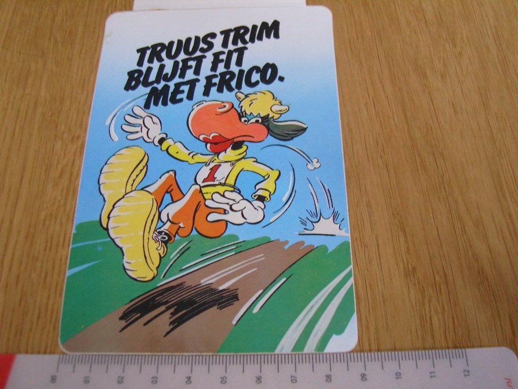 sticker Truus Trim blijft fit met FRICO  strip koe, Verzamelen, Ophalen, Zo goed als nieuw