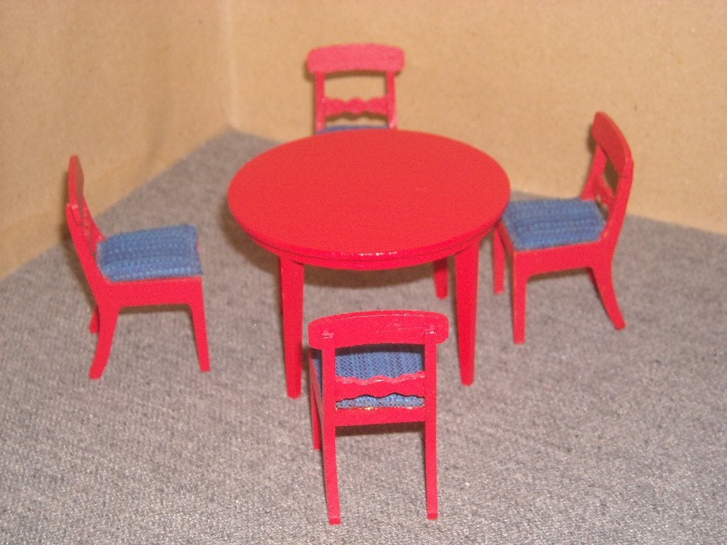 Lundby eethoek: tafel en 4 stoelen, Ophalen of Verzenden, Gebruikt, Poppenhuis