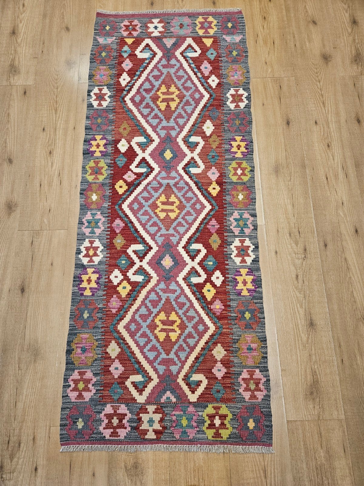 Handgeweven oosterse wollen kelim loper 184x70, Info@SlatsAntiek.nl, Vof Slats Antiek, Crème, Kelim