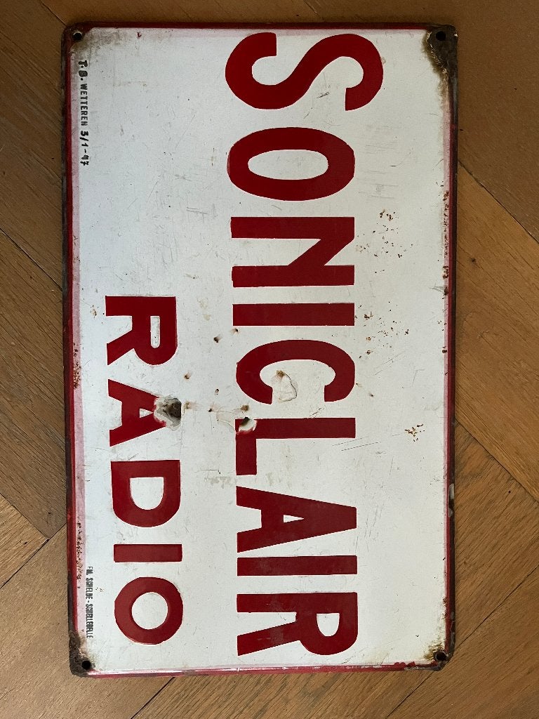 oud emaille radio bord, Ophalen of Verzenden