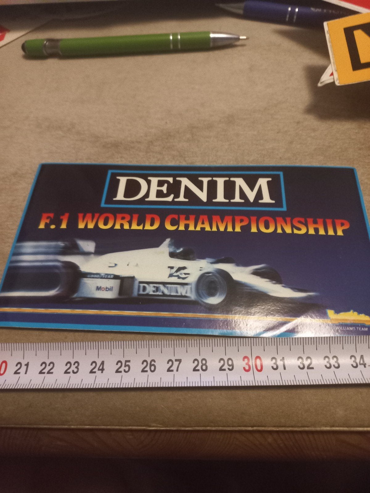 Vintage Denim F.1 World Championship Sticker, Ophalen of Verzenden